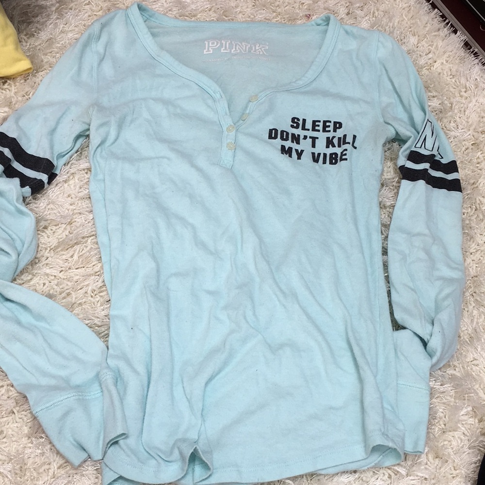 PINK VS light blue sleep shirt (size s)